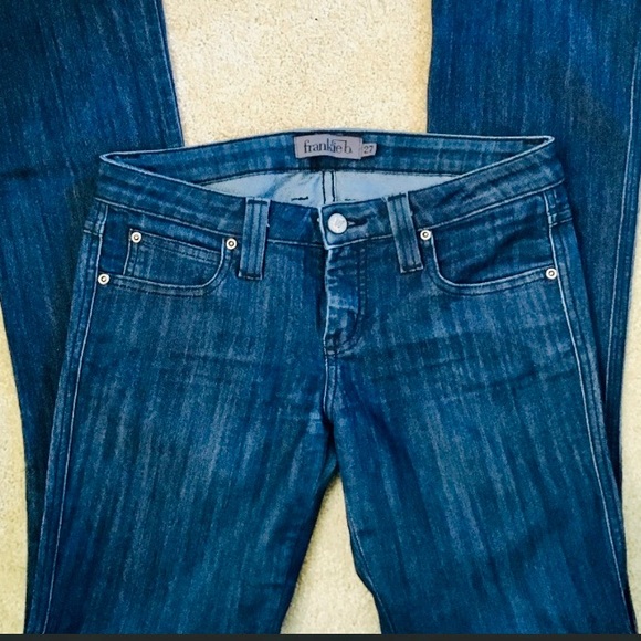 Frankie B. Denim - Frankie B. Dark Blue Wash Slight Flare Jeans